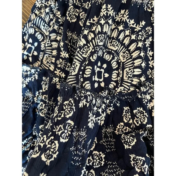 NWT Revel Navy White Cottage Core Boho Granny Hippie Western Women Medium Skirt - Picture 12 of 12